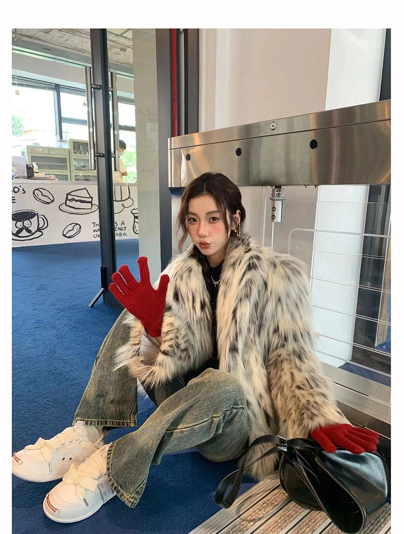 【24s Nov.】Leopard Plush Faux Fur Coat(Girls) ArtsKoreanMan
