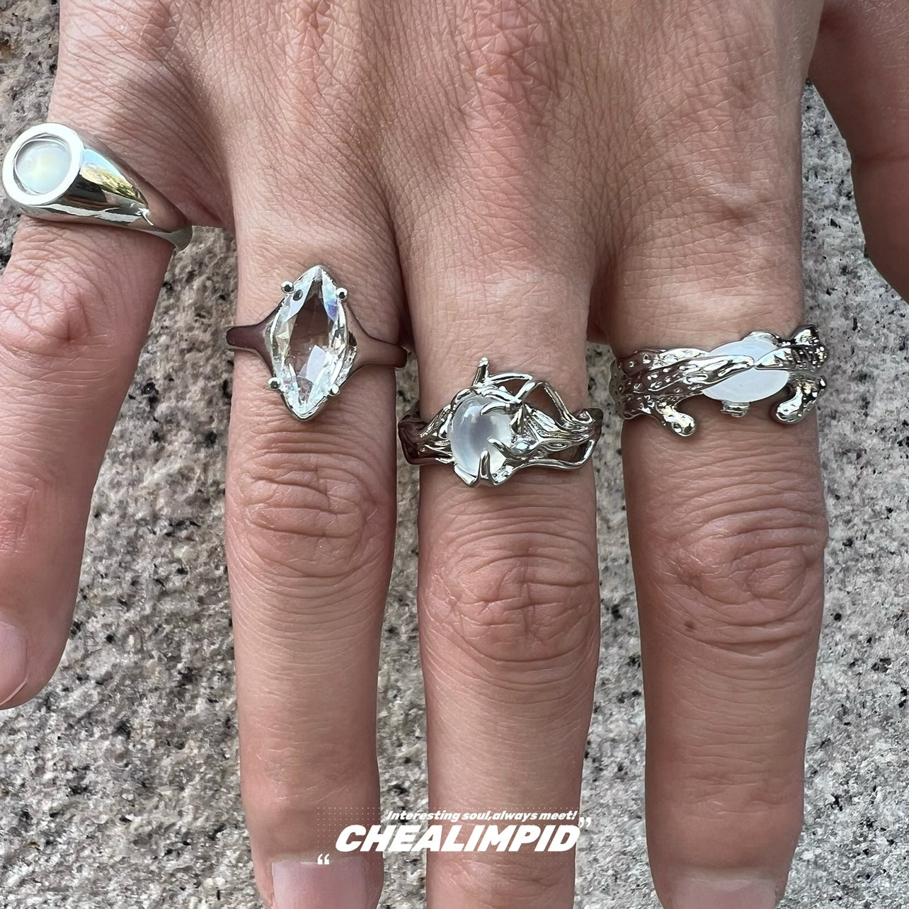 Moonstone Irregular Ring