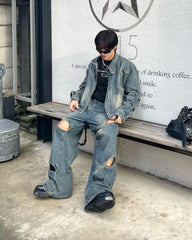 【23s May.】 Trendy Cutout Jeans ArtsKoreanMan