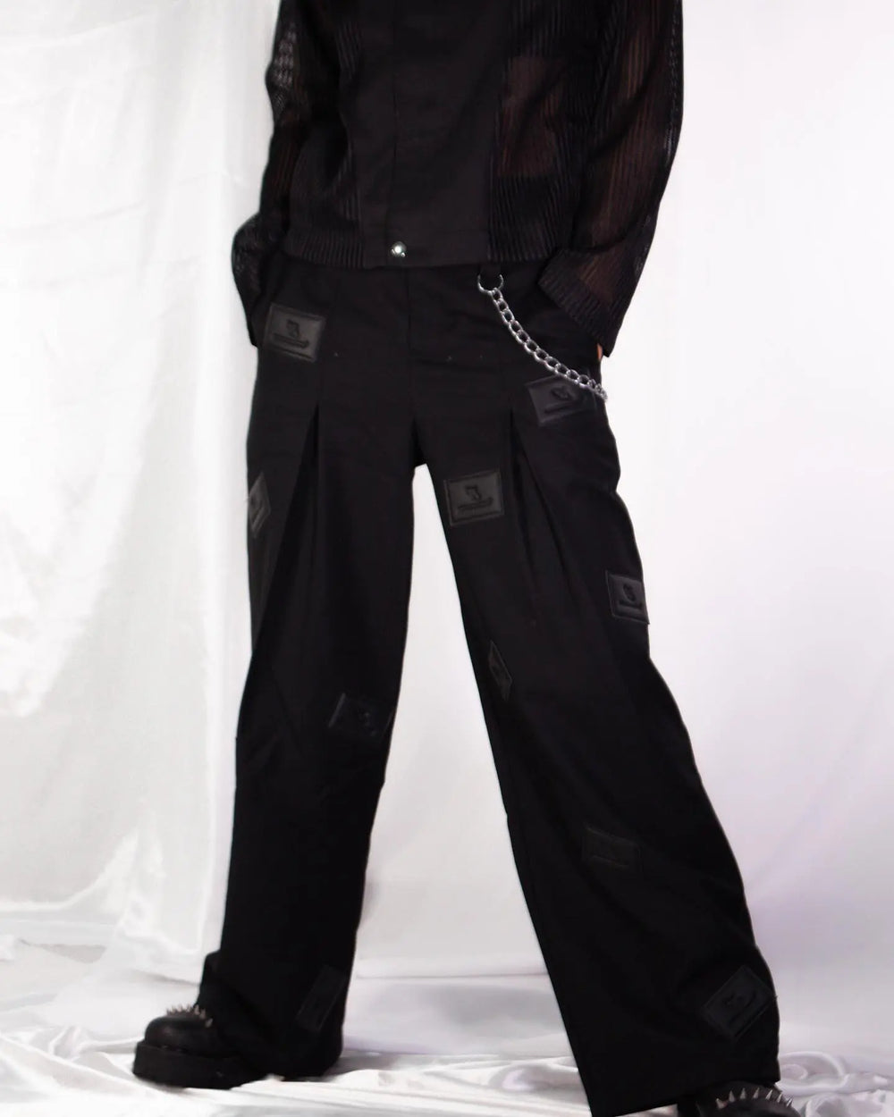 【23s August.】Label Graphic Drape Suit Pants ArtsKoreanMan