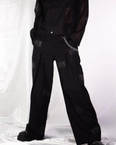 【23s August.】Label Graphic Drape Suit Pants ArtsKoreanMan