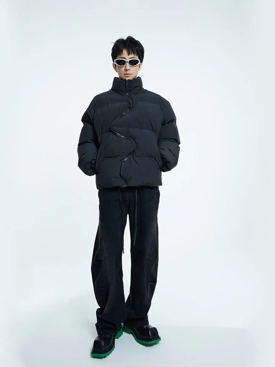 【23s September.】Irregular Zipper Design Padded Jacket ArtsKoreanMan