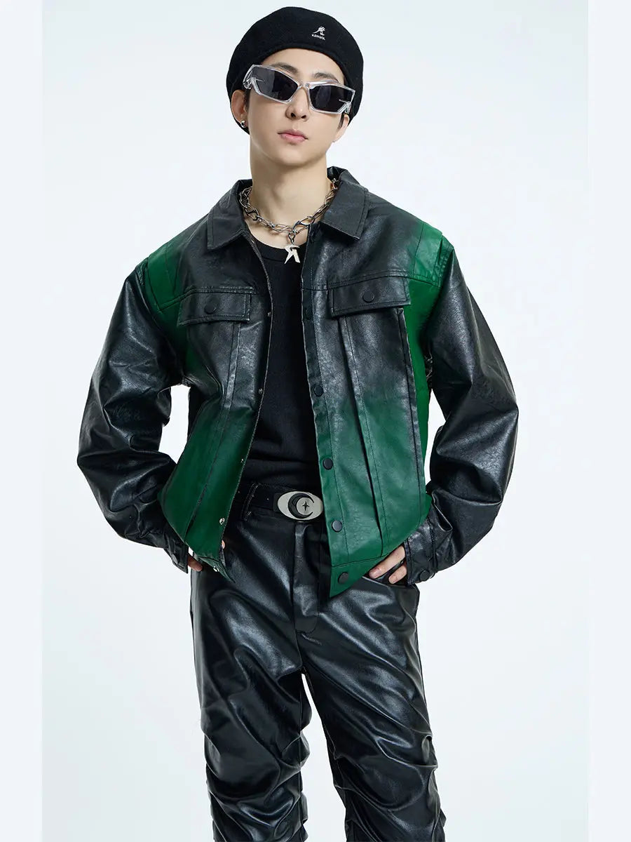 【23s September.】Dyed PU Punk Jacket+ Leather Pants ArtsKoreanMan