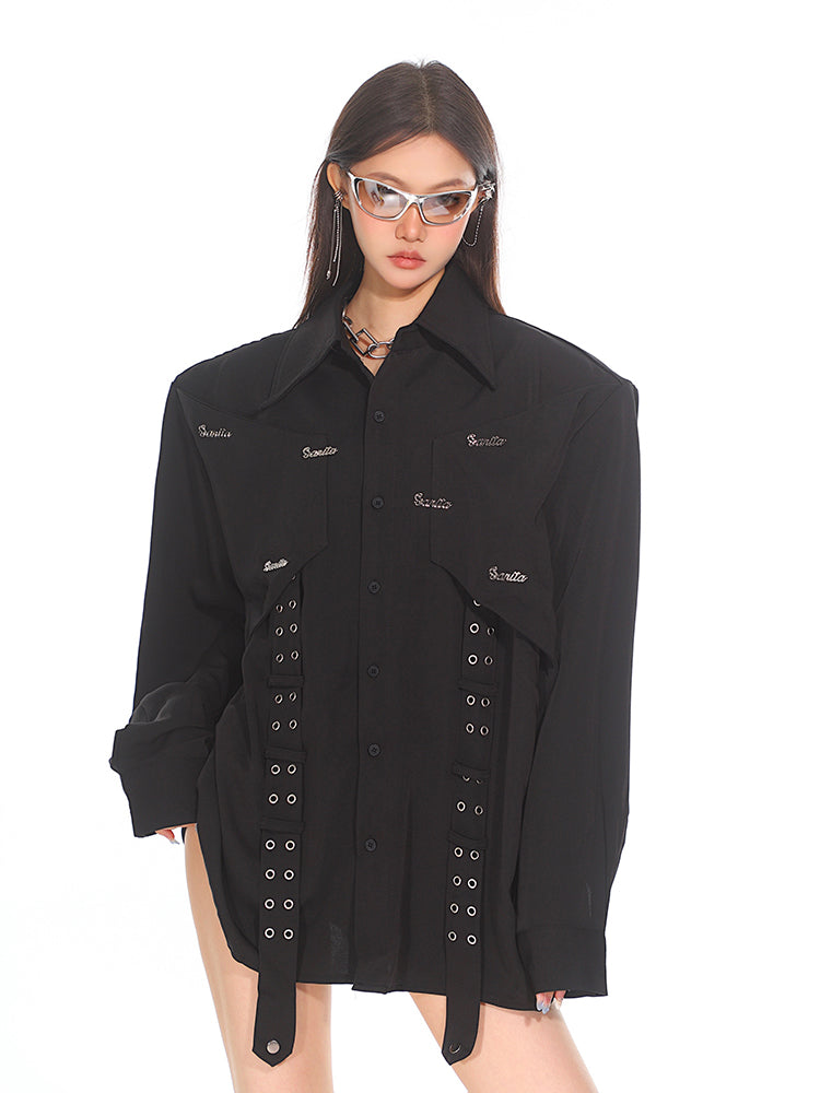 【24s Oct.】Deconstructed Metal Design Oversized Shirt ArtsKoreanMan