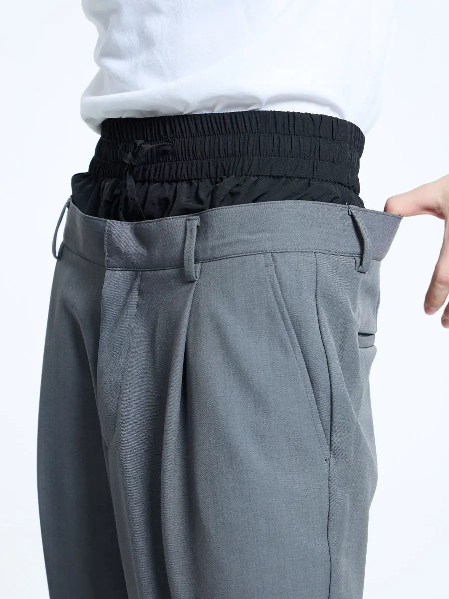 【23s September.】Double Layer High Waist Relaxed Pants ArtsKoreanMan