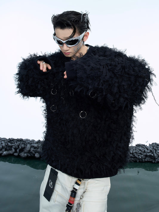 【24s Nov.】Metal Ring Petal Fragments Crew Neck Sweatshirt ArtsKoreanMan