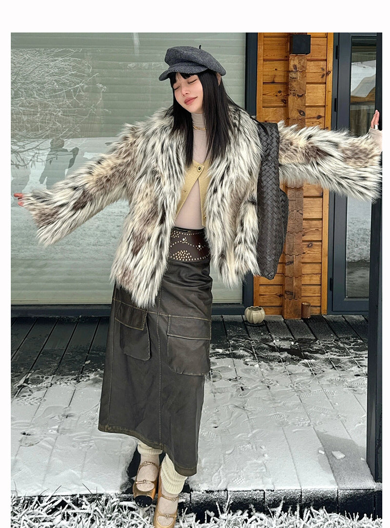 【24s Nov.】Leopard Plush Faux Fur Coat(Girls) ArtsKoreanMan