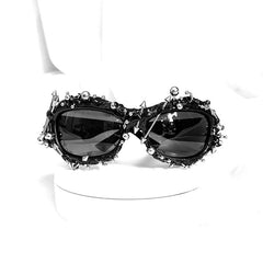 Punk Rivet Metal Color Frame Sunglasses