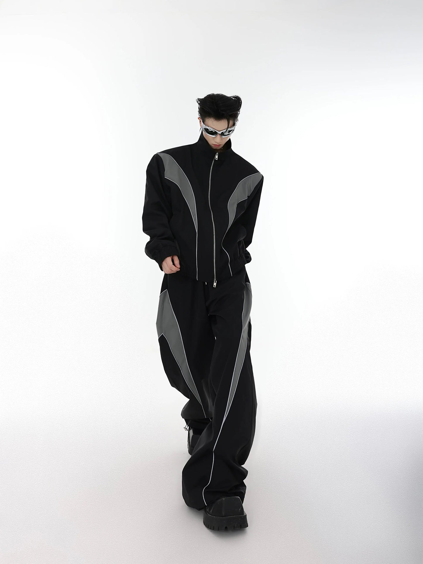 【23s August.】Reflective Stitching Jacket Sports Suit ArtsKoreanMan
