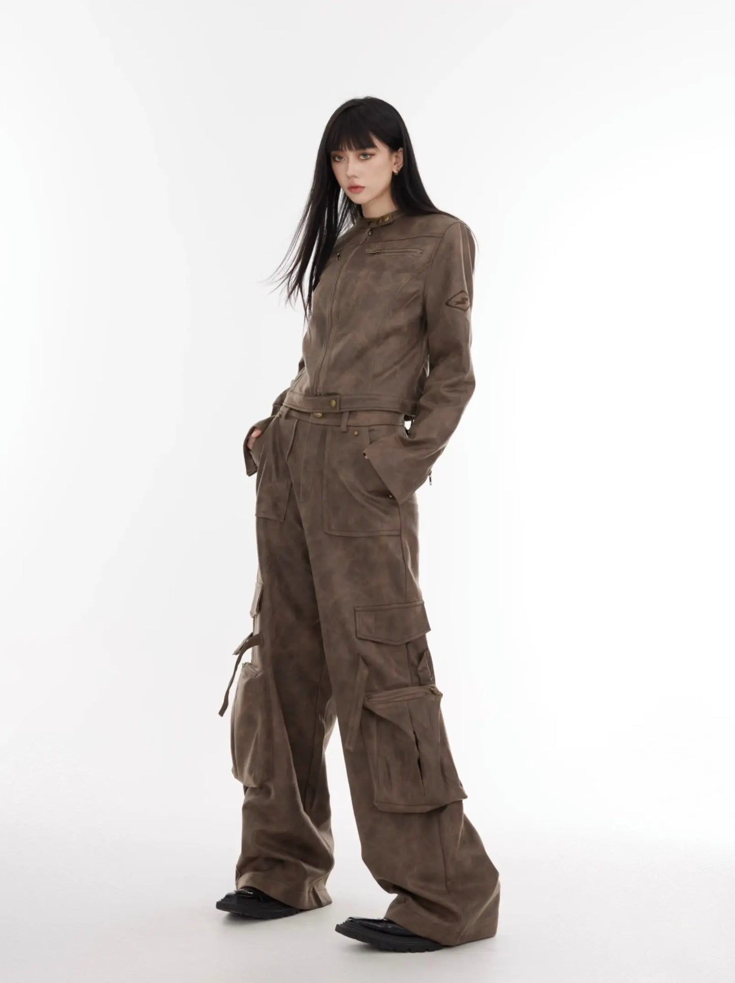 【23s August.】Large Pocket Cargo PU Leather Pants ArtsKoreanMan