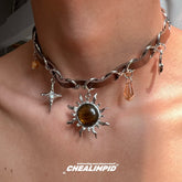 Maillard Brown Blazing Sun Star Necklace ArtsKoreanMan