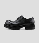 Washed Leather Thick-soled Round-toe Derby Shoes