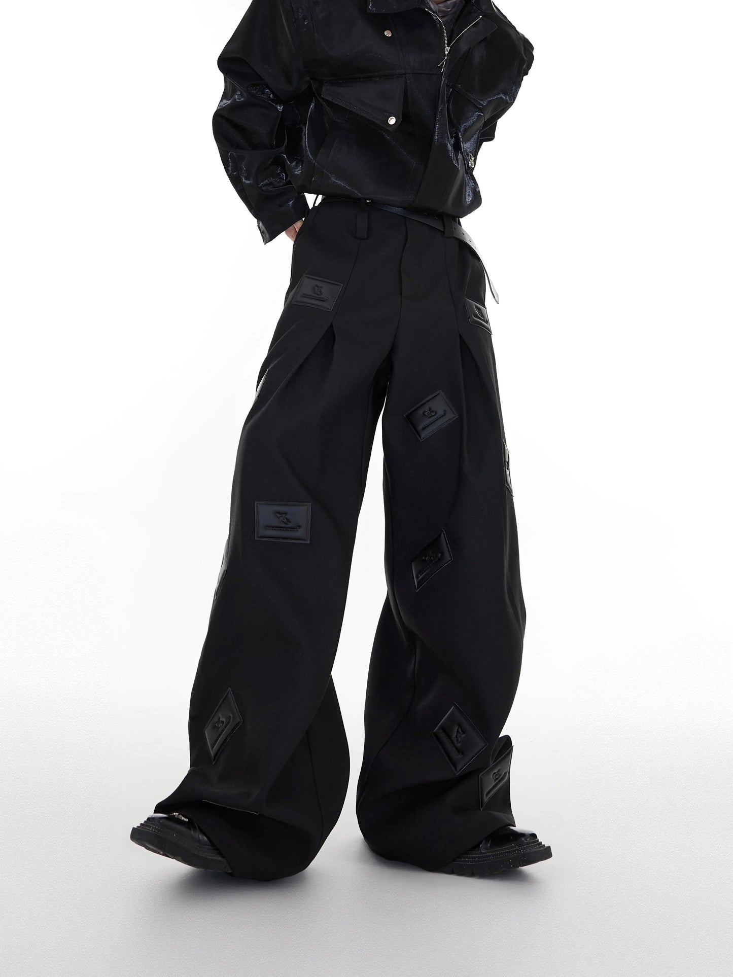 【23s August.】Label Graphic Drape Suit Pants ArtsKoreanMan