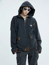 【23s September.】Vintage Distressed Hooded Denim Jacket ArtsKoreanMan