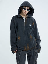 【23s September.】Vintage Distressed Hooded Denim Jacket-L ArtsKoreanMan