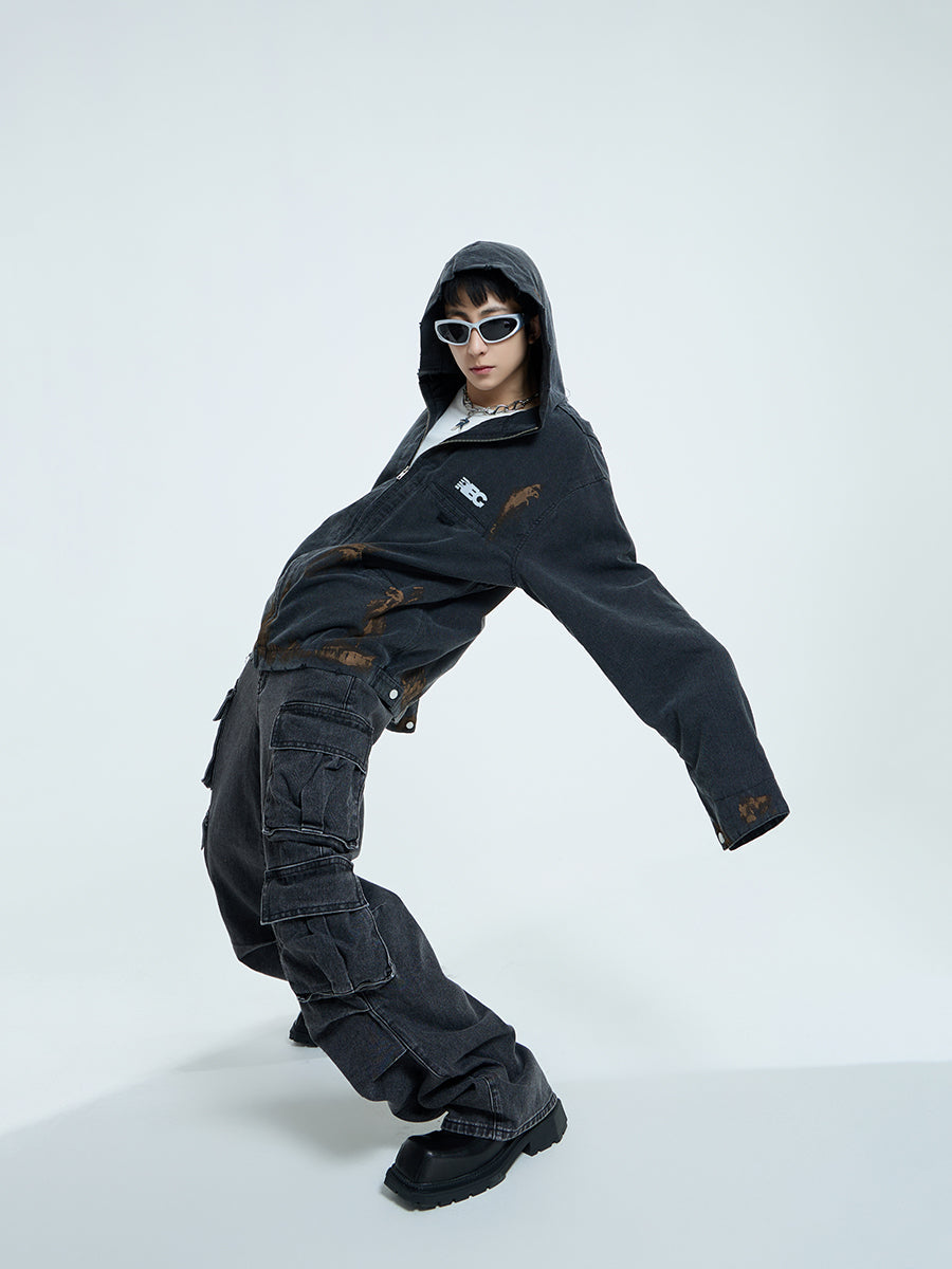 【23s September.】Vintage Distressed Hooded Denim Jacket-L ArtsKoreanMan