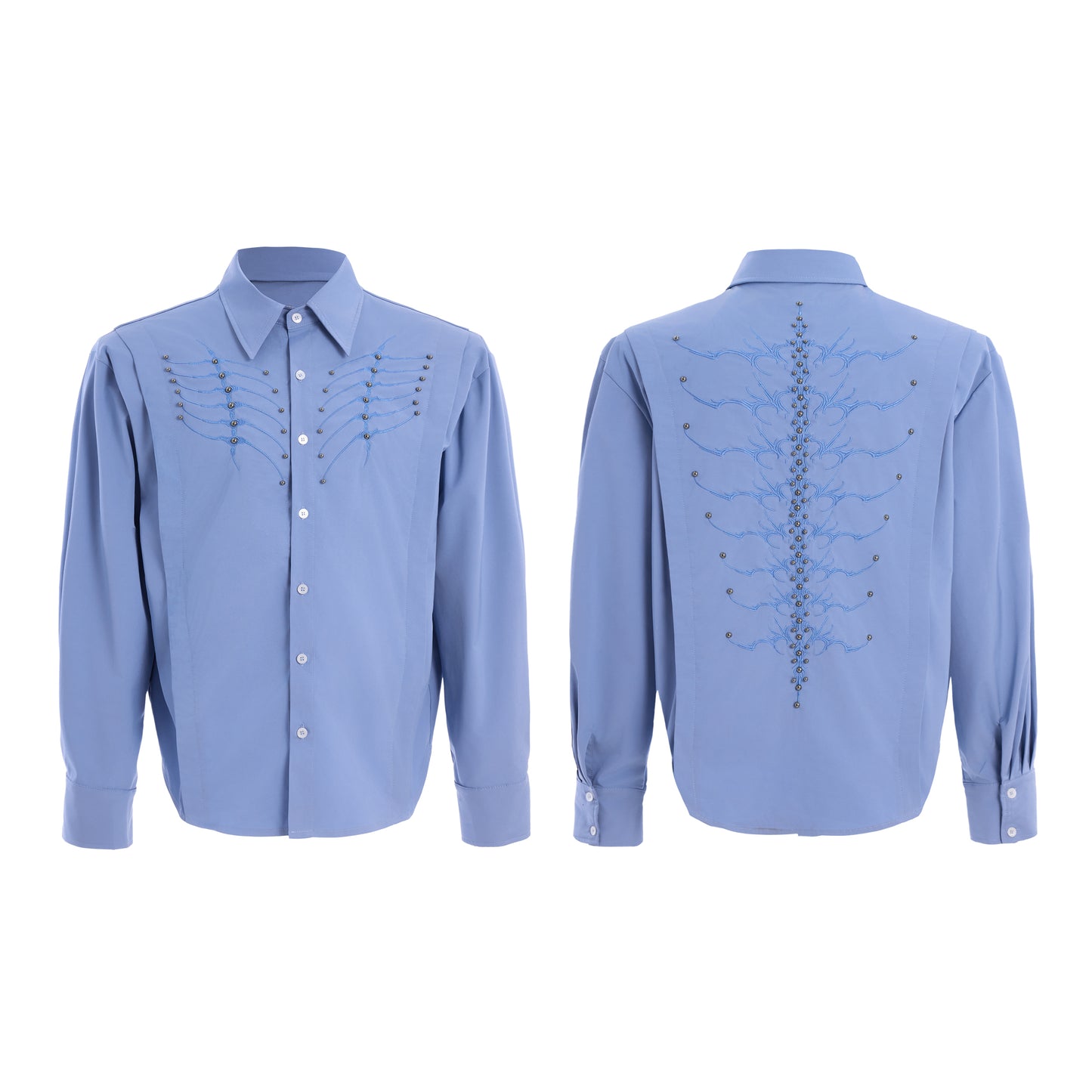 【25s Apr.】Embroidered Studded Spine Shirt
