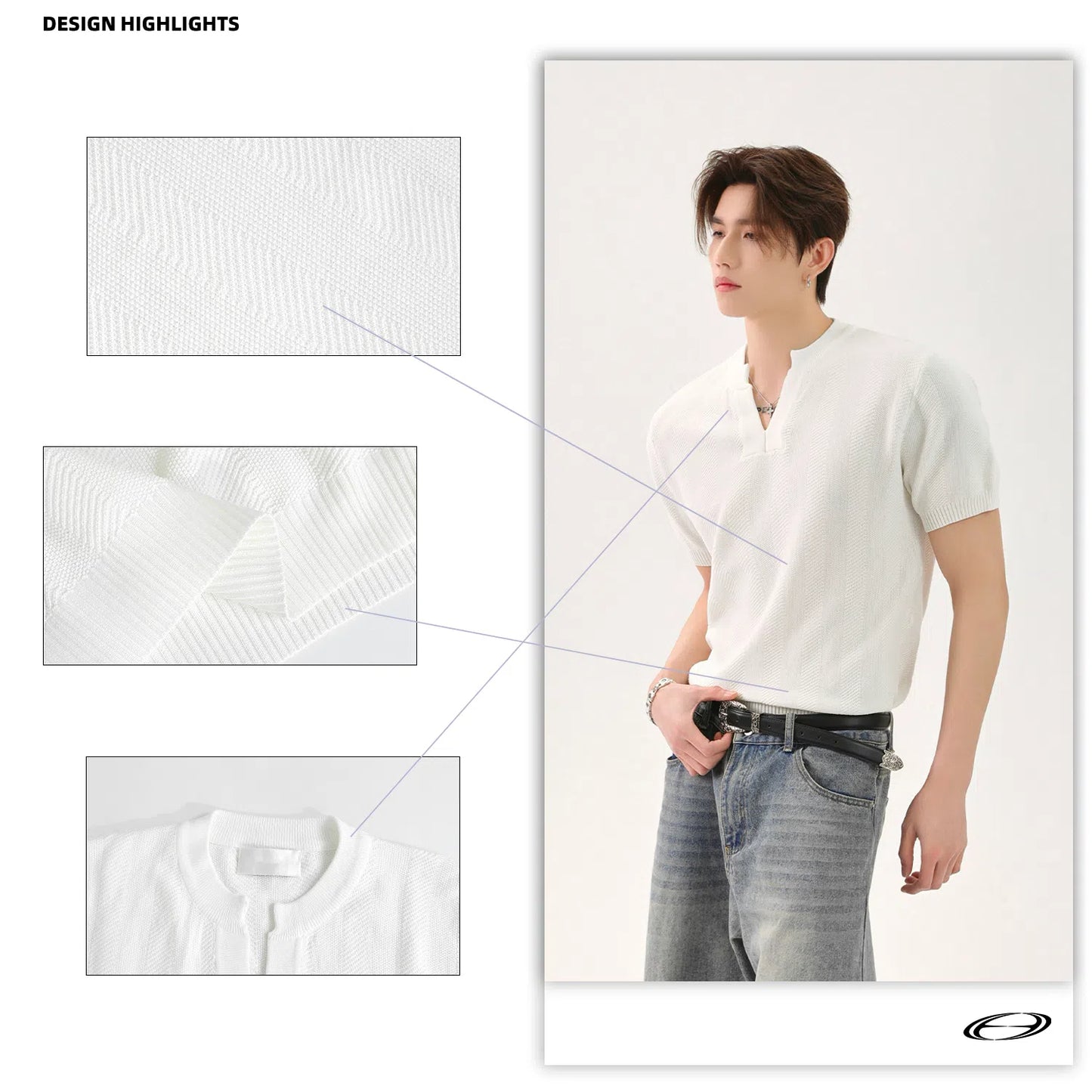 【25s Jun.】Solid Knit V-Neck Relaxed T-Shirt