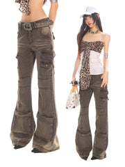 【25s Jun.】Washed Slim Flared Utility Jeans