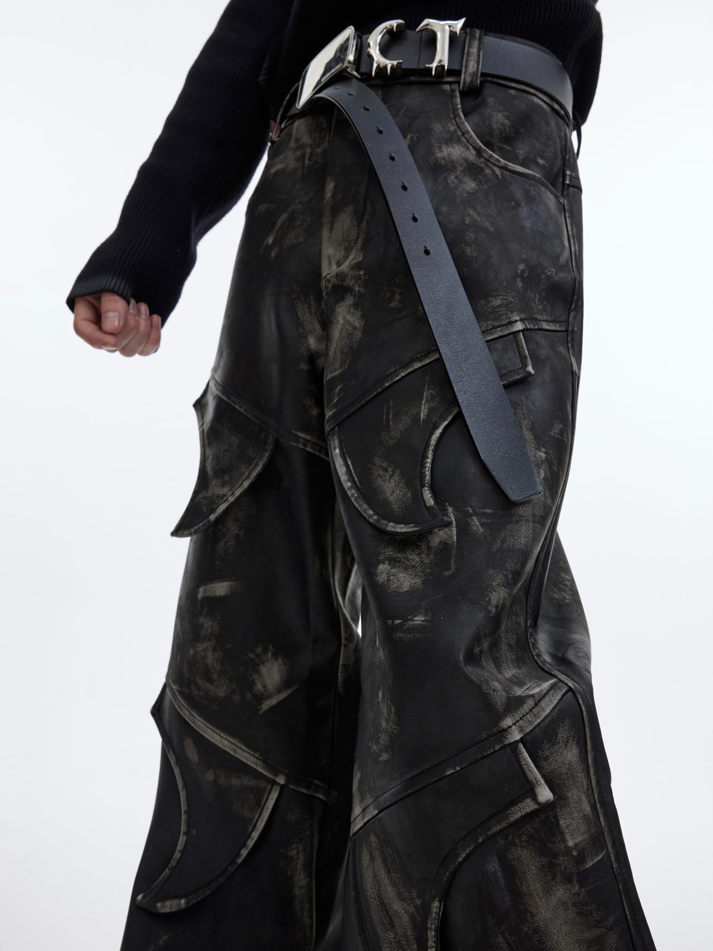 【23s November.】Distressed Faded Leather Trousers ArtsKoreanMan