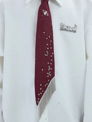 【25s Jun.】Metal Studded Fringe Accent Tie