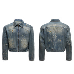 【25s Aug.】Distressed Ripped Short Denim Jacket