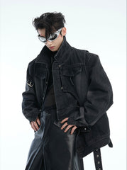 【25s Apr.】Distressed Deconstructed Cropped Denim Jacket