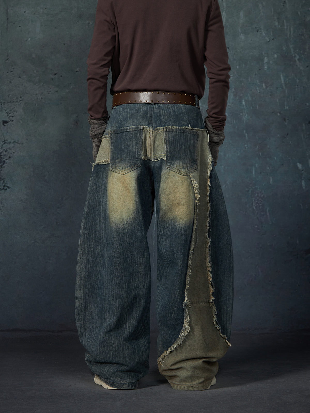 【25s Feb.】Wasteland Style Patchwork Raw Edge Denim Jacket/Pants