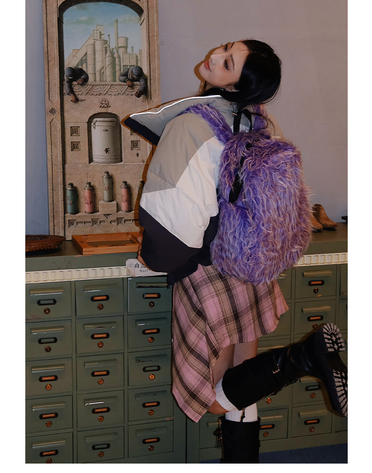 Plush Tassel Versatile Colorful Backpack
