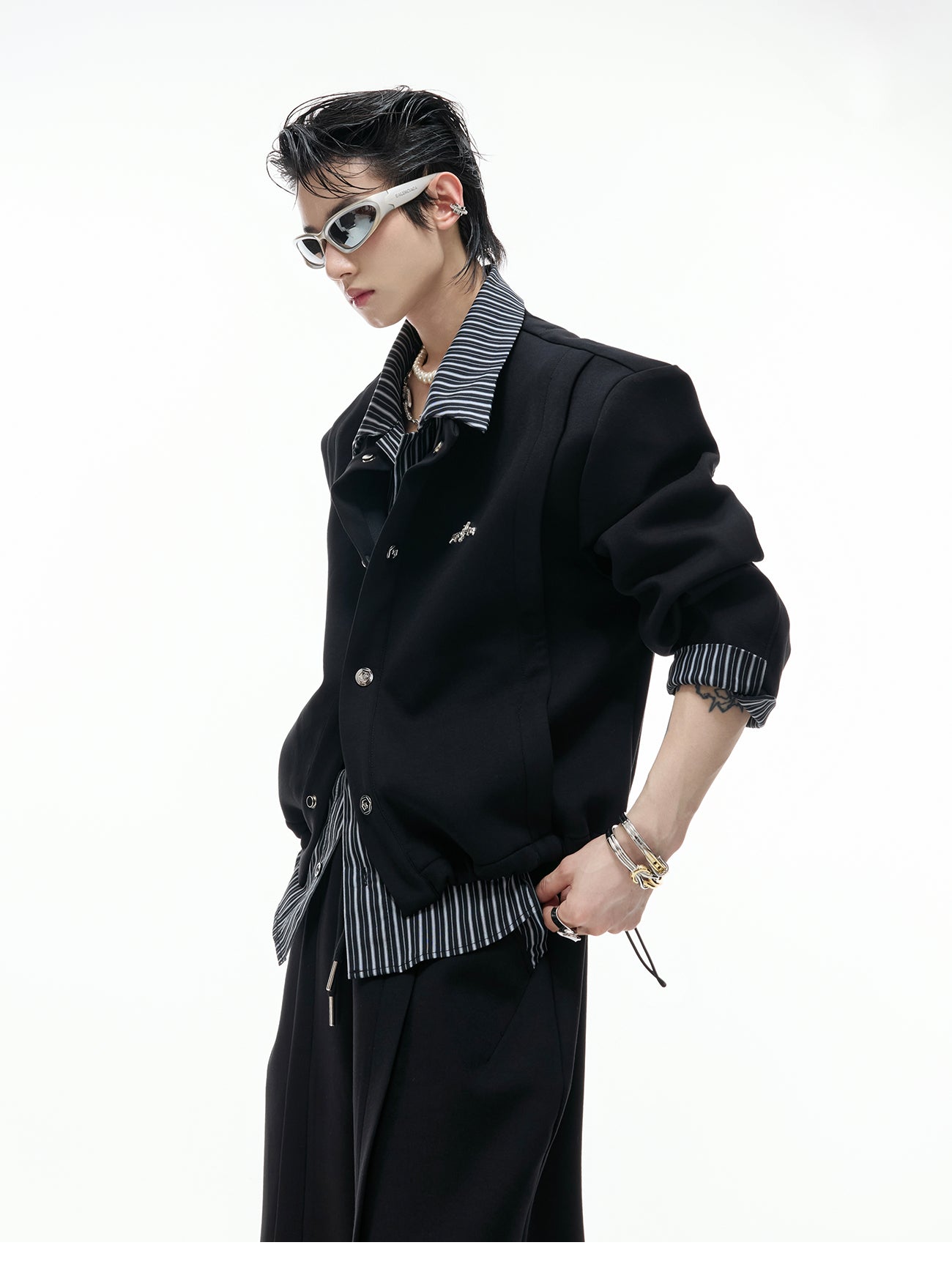 【25s Aug.】Fake Two-piece Shirt And Cardigan Hoodie Set