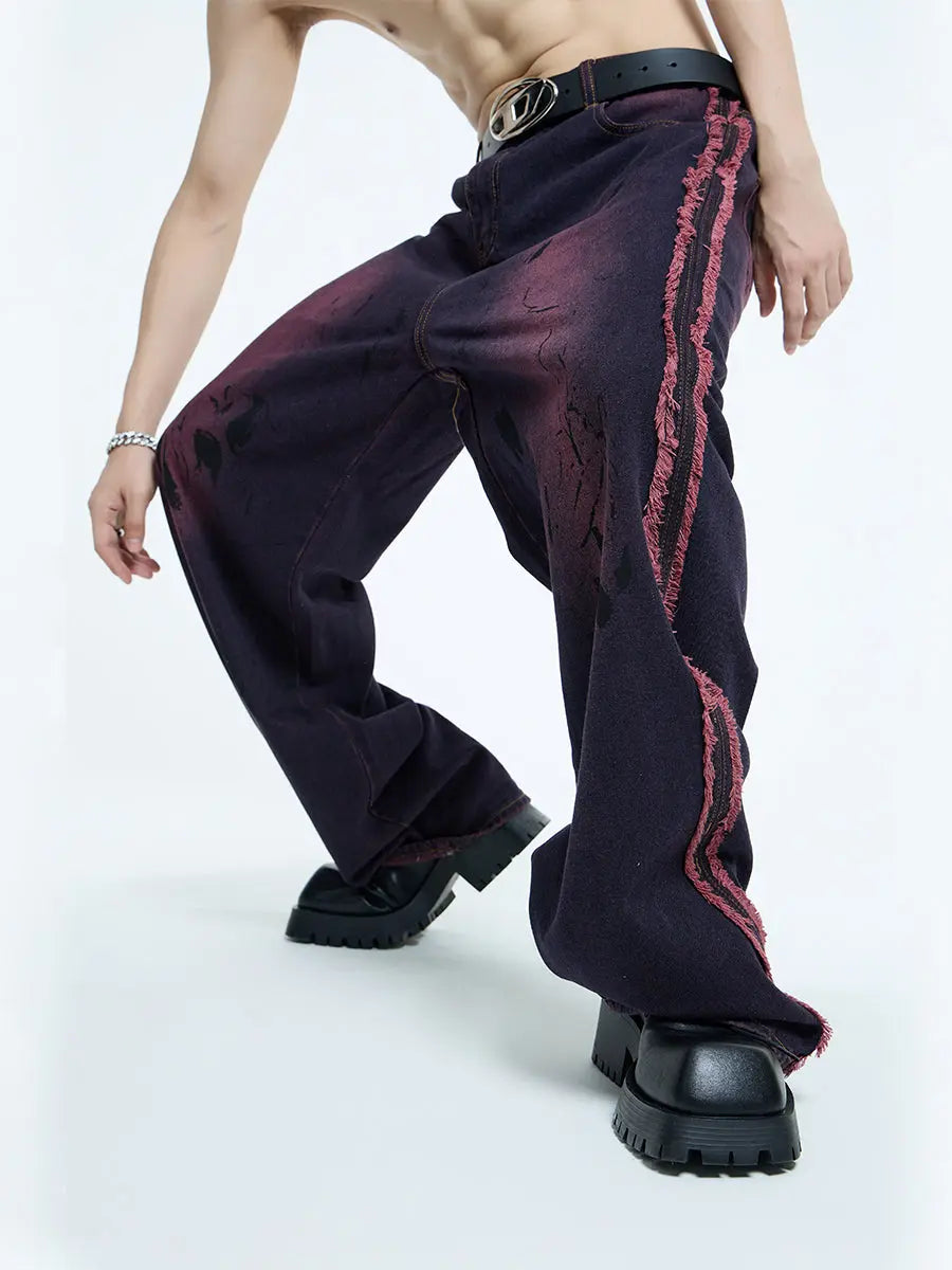 【23s September.】Tie Dye Vintage Frayed Jeans ArtsKoreanMan