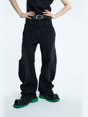 【23s September.】Curved Irregular Wide Leg Jeans ArtsKoreanMan