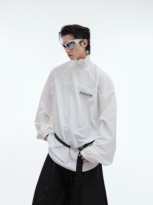 【24s Oct.】High Collar Pleated Loose Lace Shirt ArtsKoreanMan