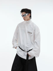 【24s Oct.】High Collar Pleated Loose Lace Shirt ArtsKoreanMan