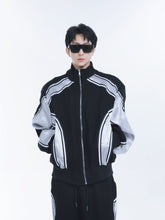 【23s September.】Striped Patchwork Waffle Sweatshirt Wide-Leg Pants Suit -M ArtsKoreanMan