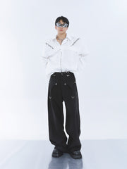 【23s September.】Shoulder Metal Double Zpper Design Shirt + Pants ArtsKoreanMan
