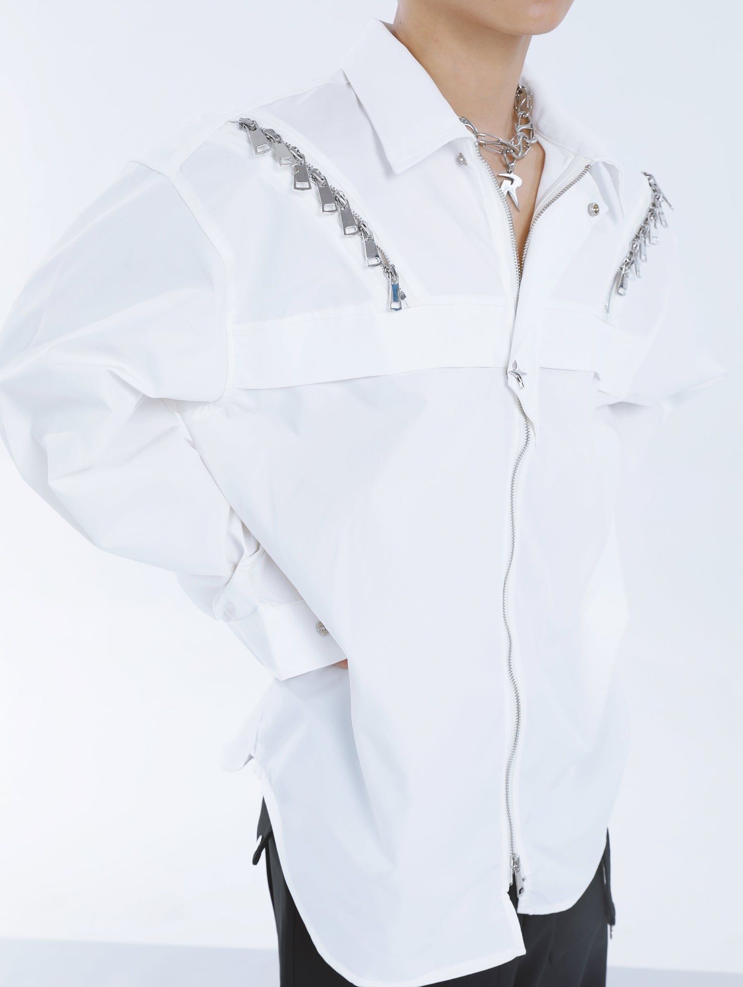 【23s September.】Shoulder Metal Double Zpper Design Shirt + Pants -M/L ArtsKoreanMan