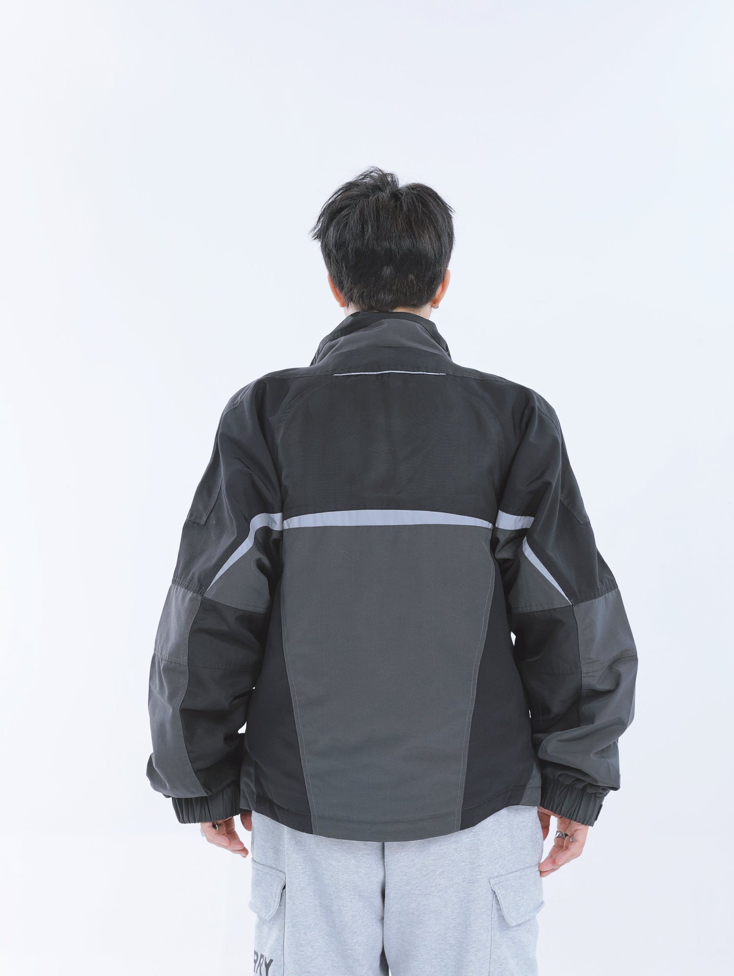 【23s September.】Workwear Retro Patchwork Design Stand Collar Jacket -L ArtsKoreanMan