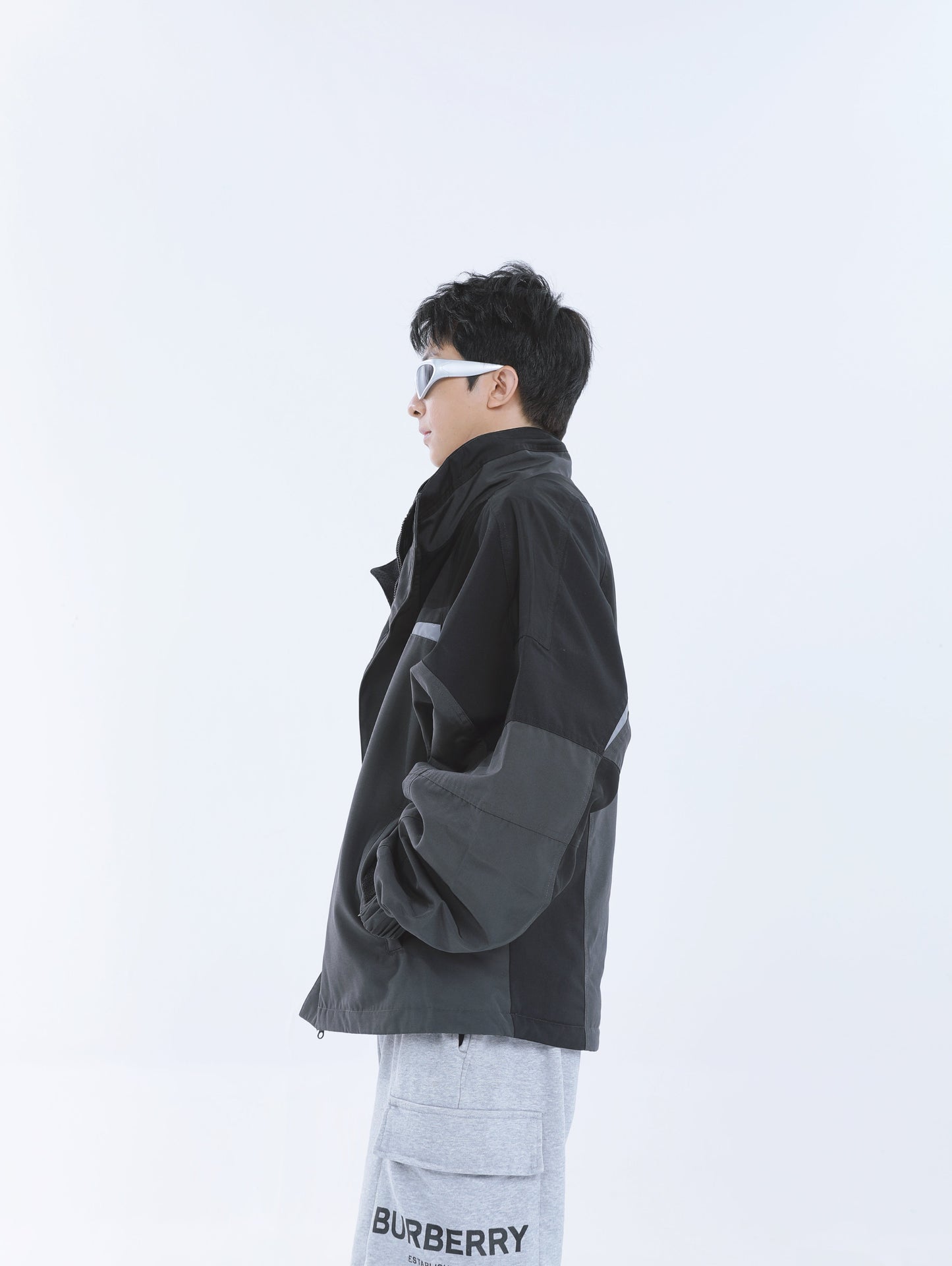 【23s September.】Workwear Retro Patchwork Design Stand Collar Jacket -L ArtsKoreanMan