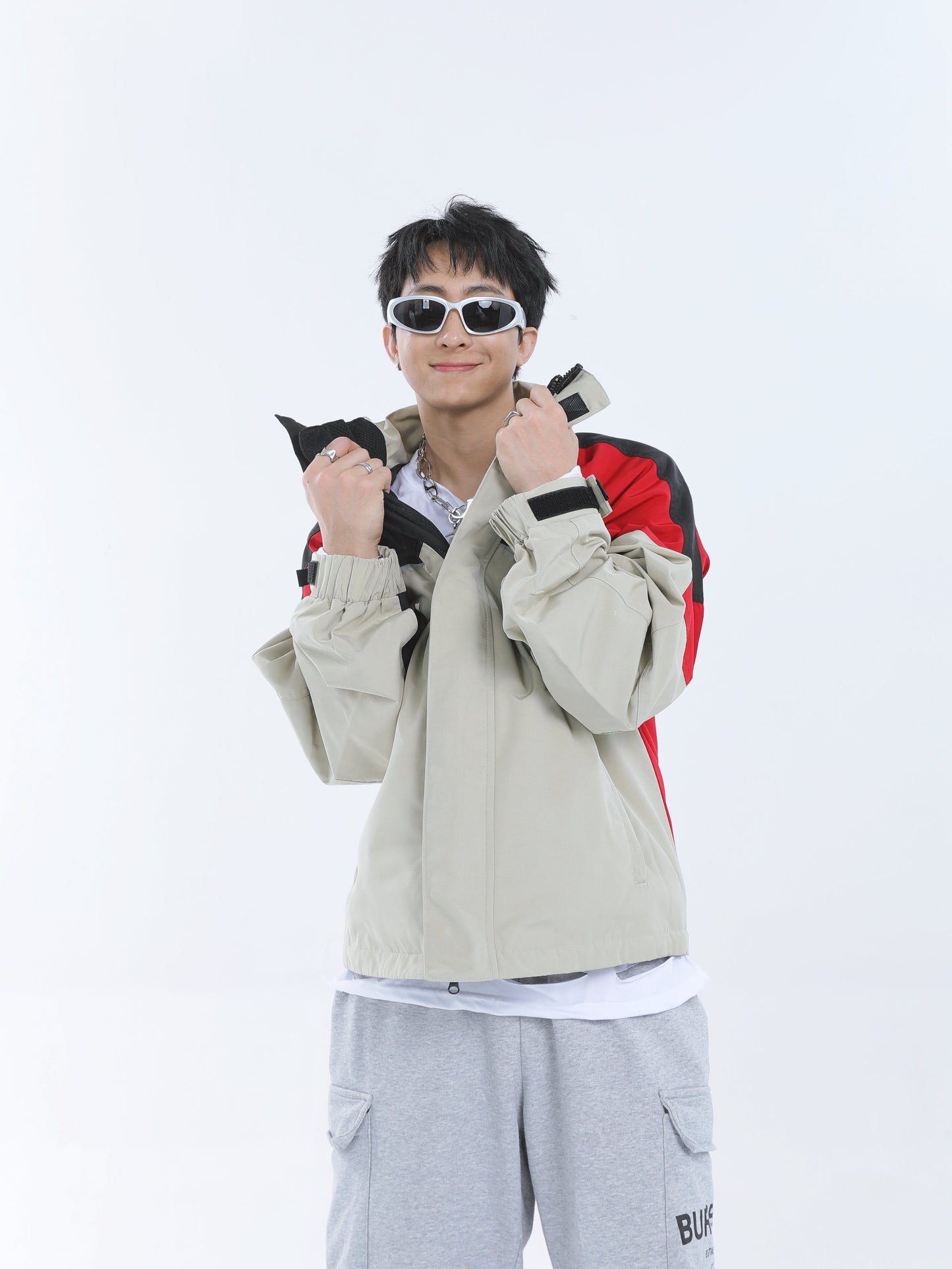 【23s September.】Workwear Retro Patchwork Design Stand Collar Jacket -L ArtsKoreanMan