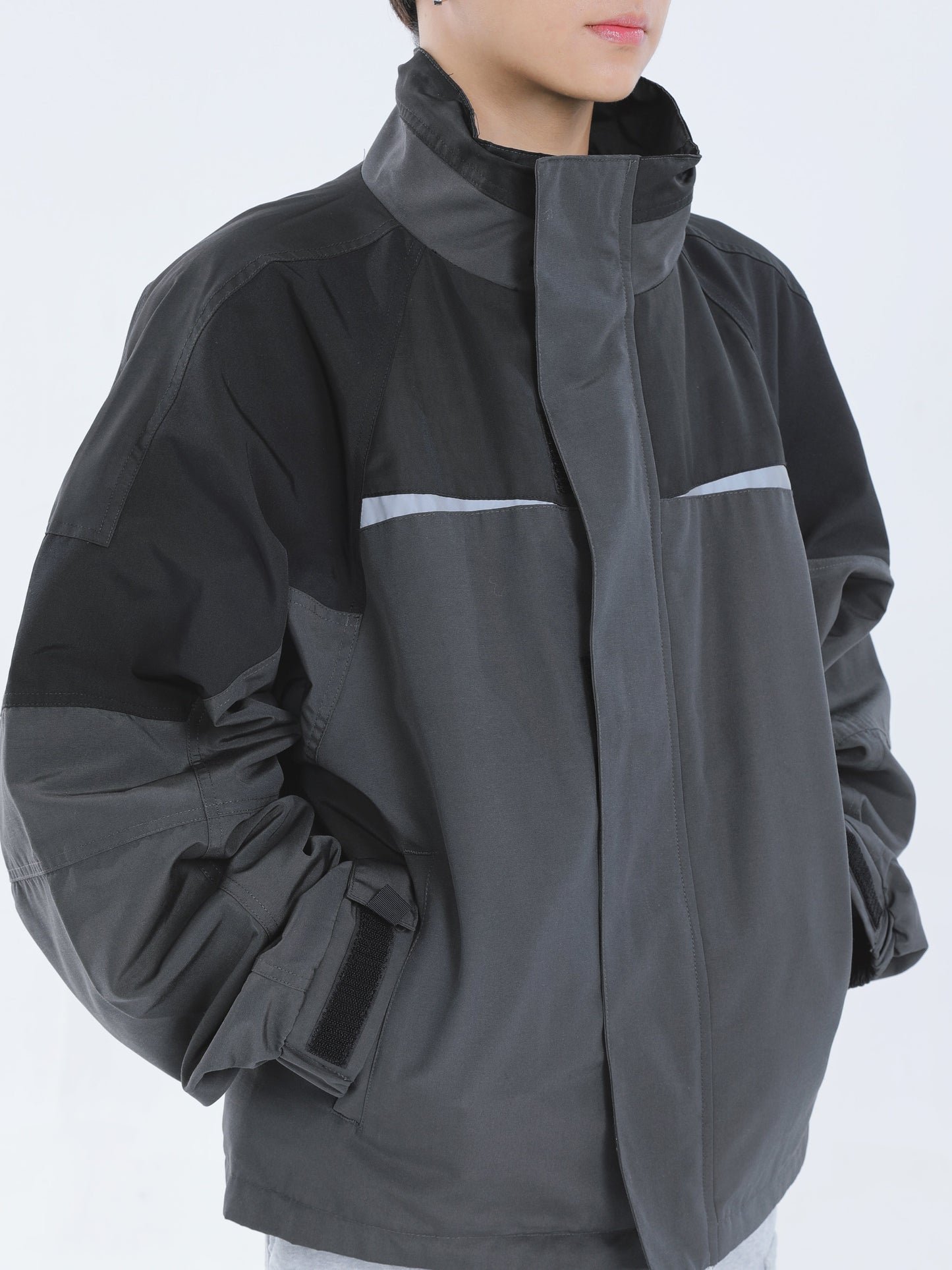 【23s September.】Workwear Retro Patchwork Design Stand Collar Jacket -L ArtsKoreanMan
