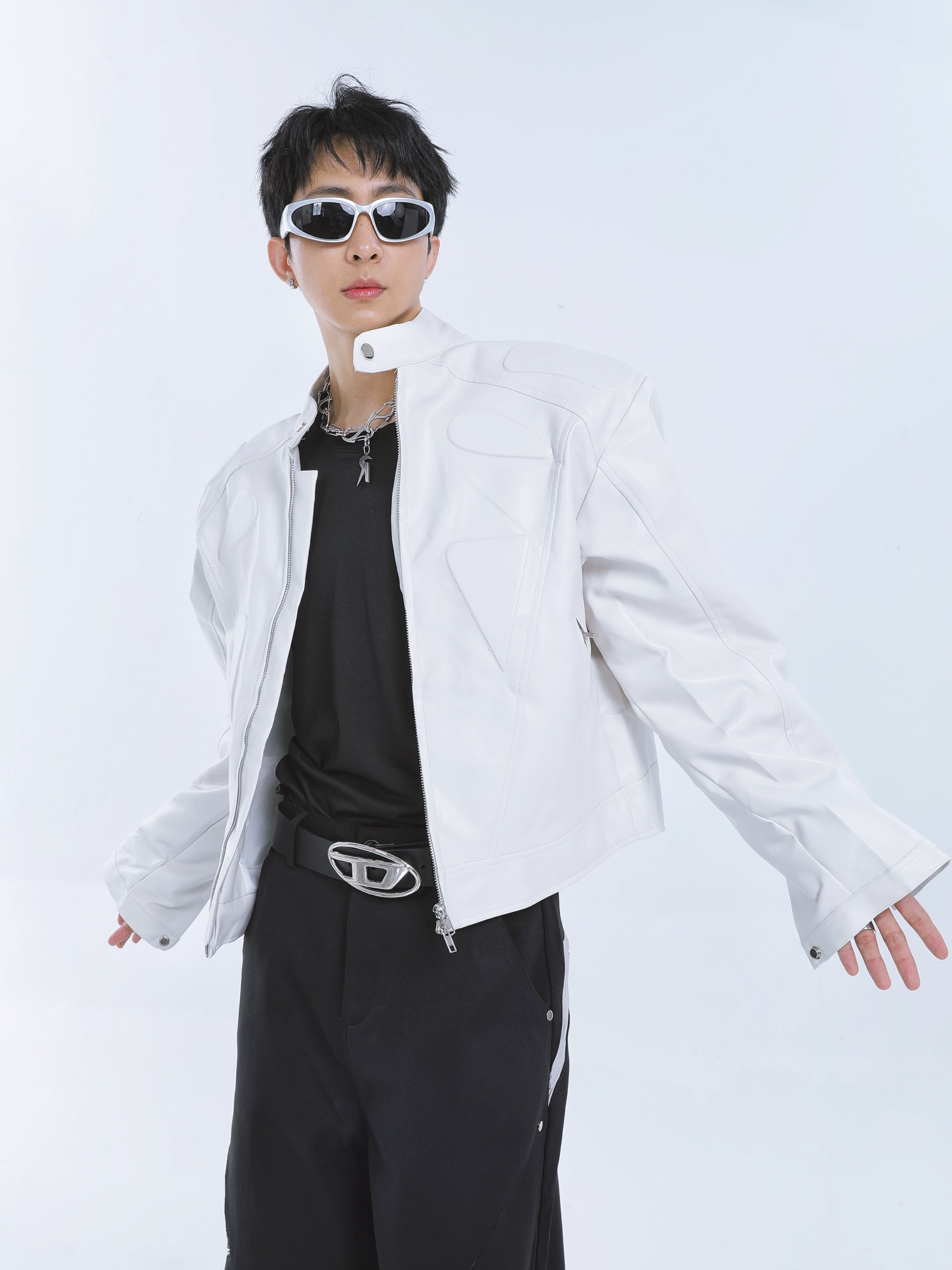【23s September.】Vintage Short Motorcycle Leather Jacket ArtsKoreanMan
