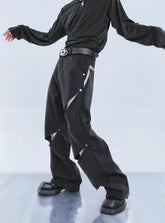 【23s September.】Cut-out Contrast Straight-leg Trousers -S ArtsKoreanMan