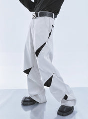 【23s September.】Cut-out Contrast Straight-leg Trousers -S ArtsKoreanMan