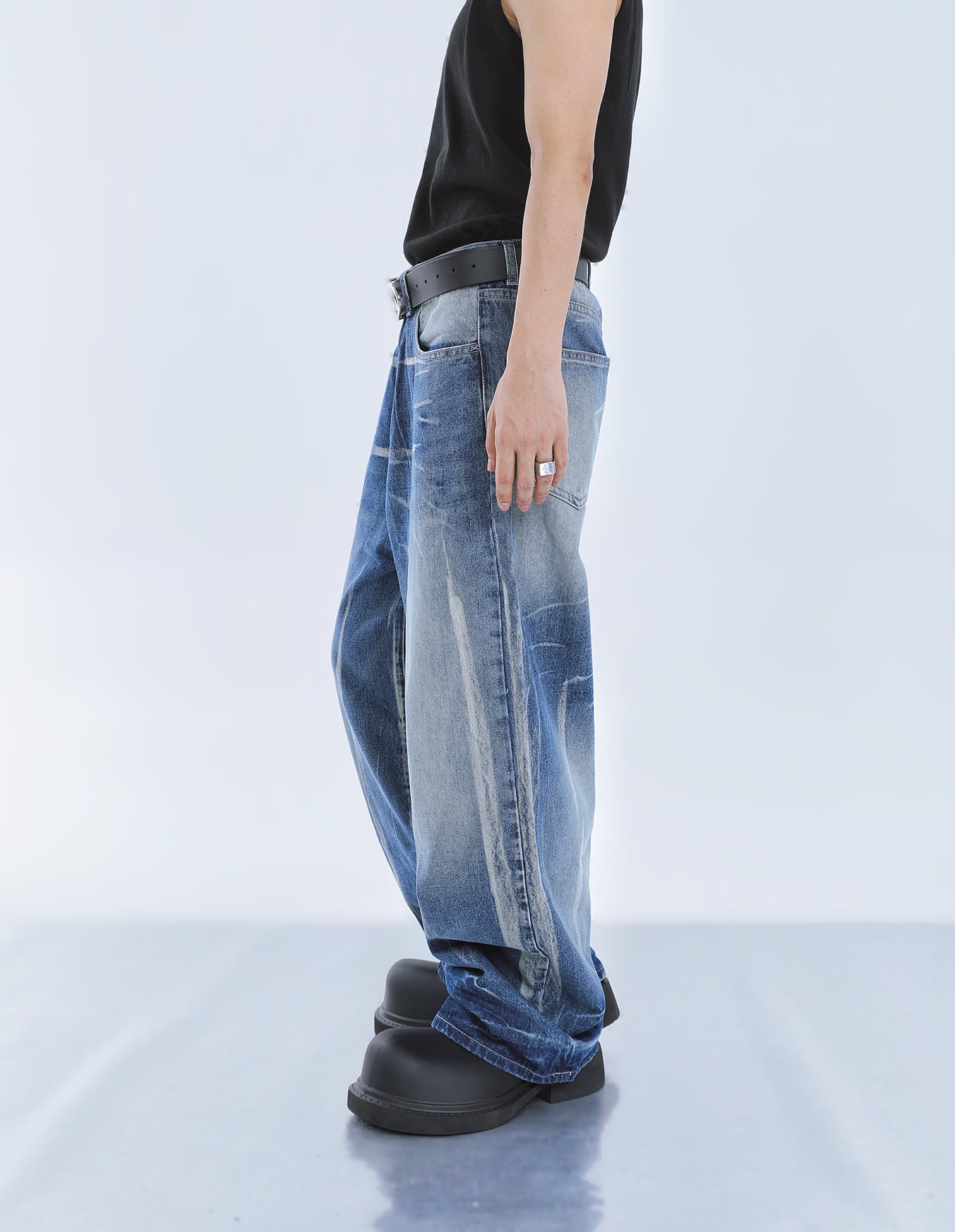 【23s September.】Niche Tie-dye Loose Wide-leg Jeans -M ArtsKoreanMan