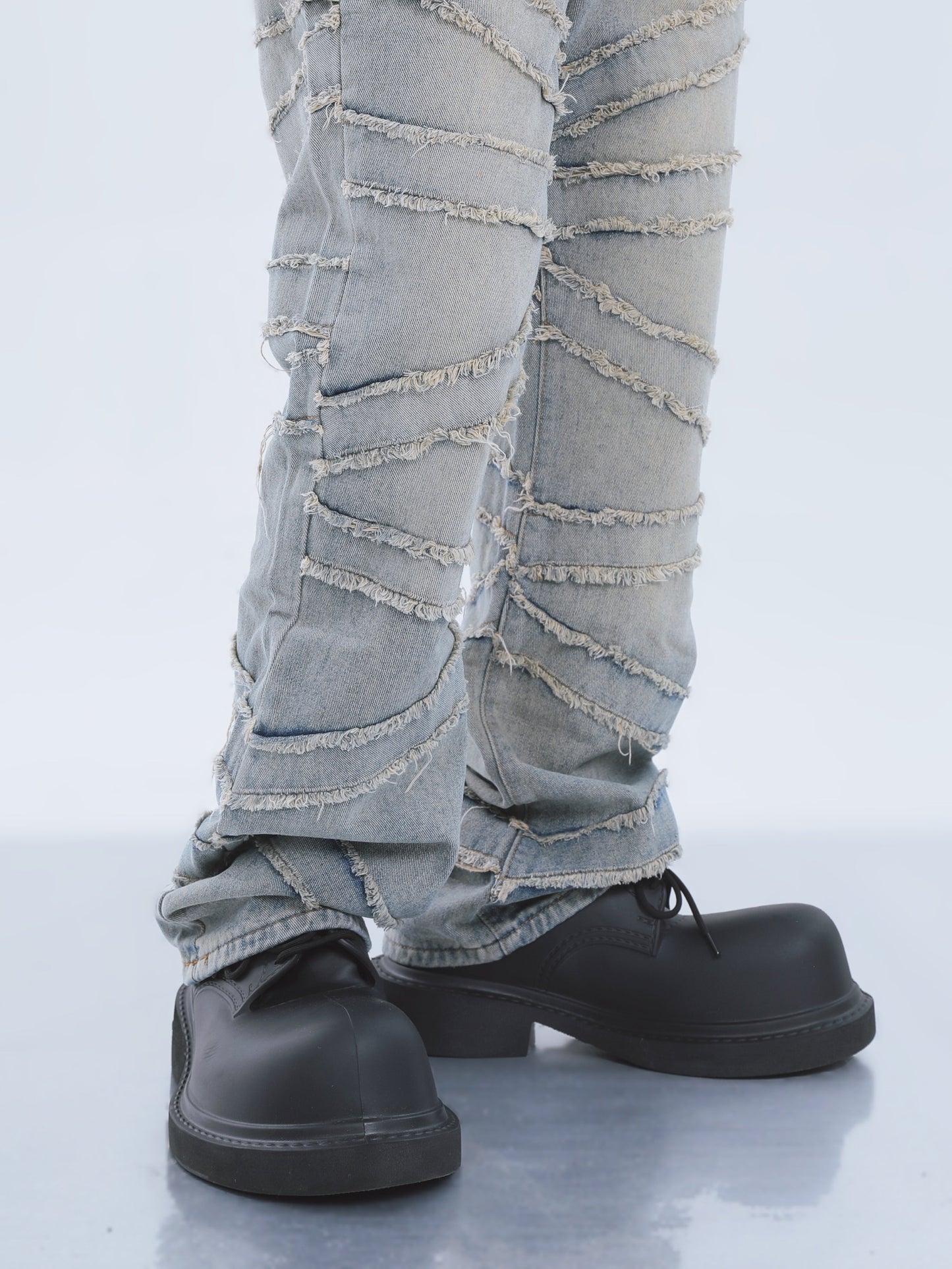 【23s September.】Fringed Raw Edge Loose Straight Jeans -M ArtsKoreanMan