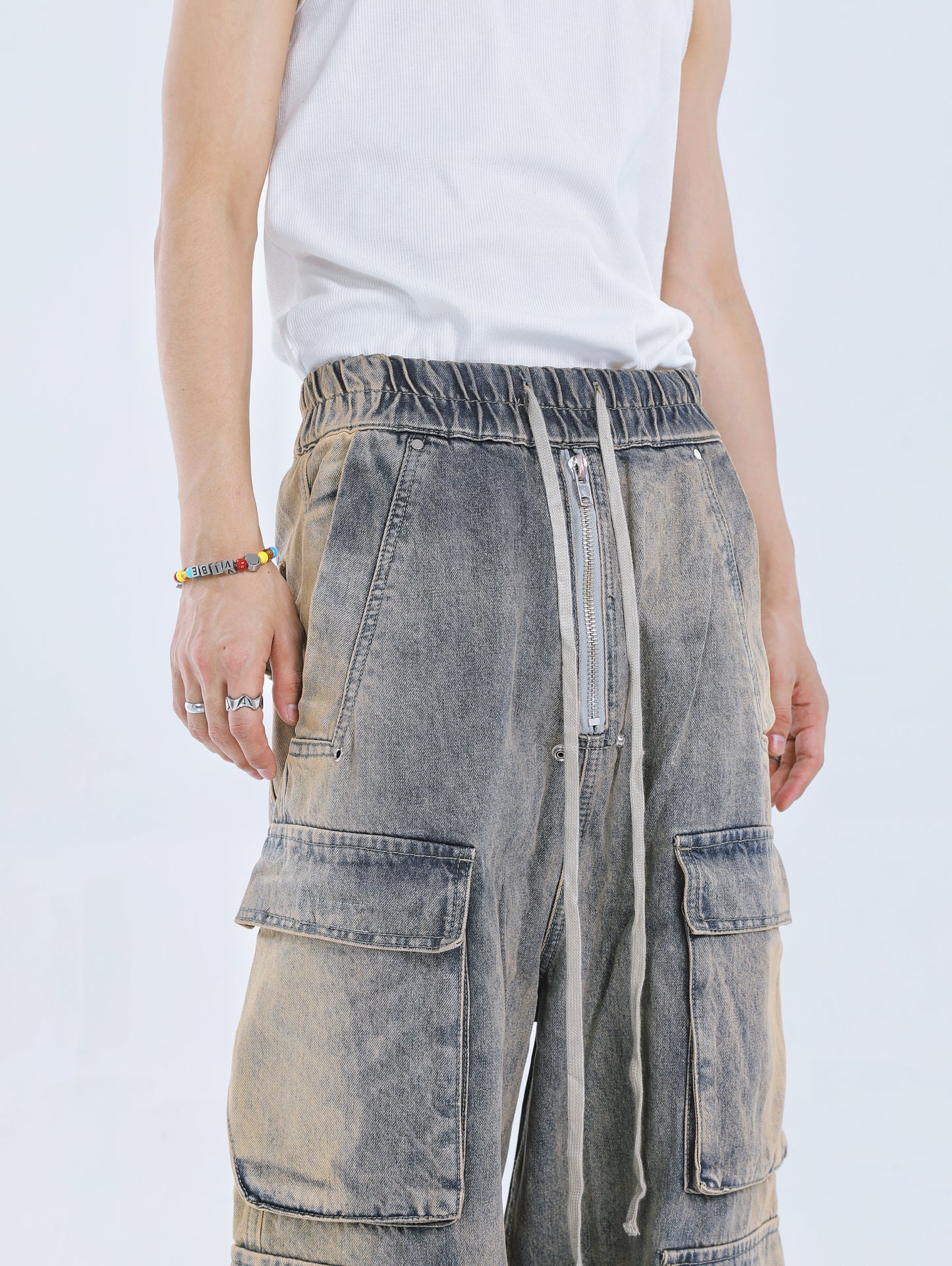 【23s September.】Large Pockets Cut Into Wide-leg Jeans ArtsKoreanMan