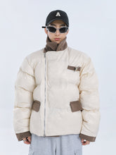 【23s September.】Diagonal Zipper Irregular Cotton Coat -L ArtsKoreanMan