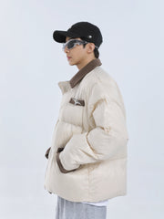 【23s September.】Diagonal Zipper Irregular Cotton Coat -L ArtsKoreanMan