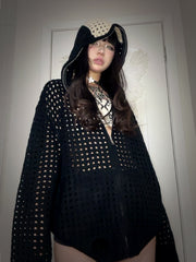 【24s Oct.】Cross-cut Woolen Hooded Drop-shoulder Loose Sweater ArtsKoreanMan